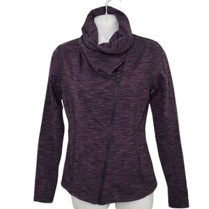 Lucy Purple Zip Up Jacket Women's Size XS Athleisure Jogging Cowl Neck
